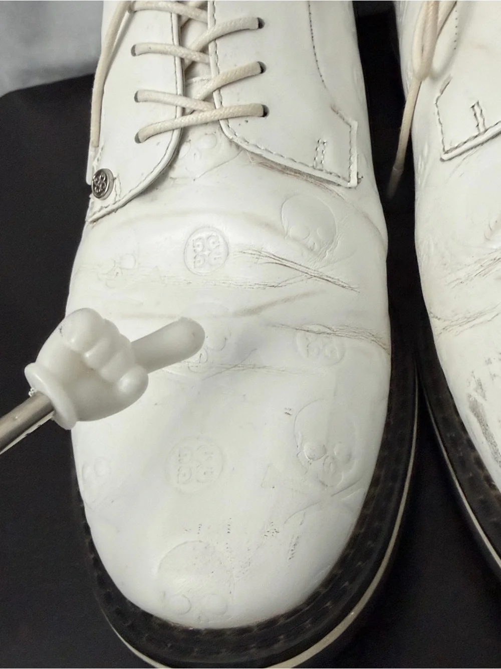G/FORE Men's Gallivanter Debossed Skull & T's Leather Golf Shoes 12 Wide